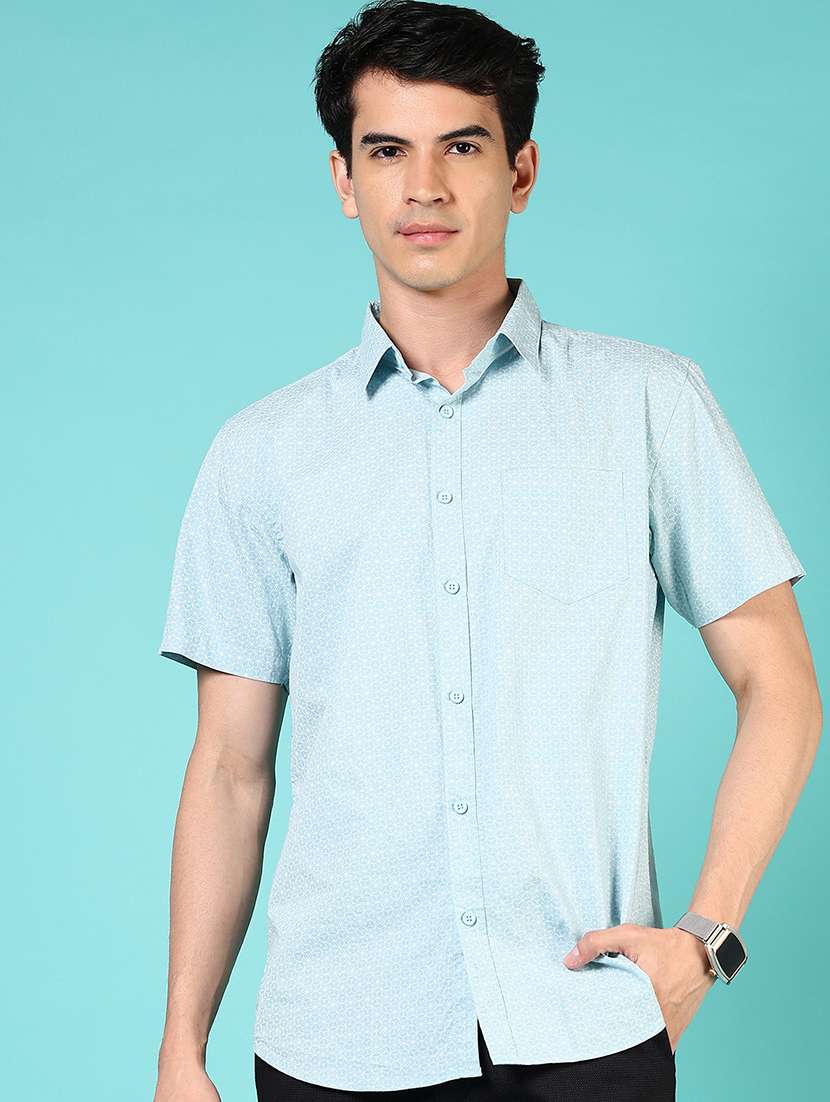 men printed short sleeve regular fit casual shirt - 21766000 -  Standard Image - 1