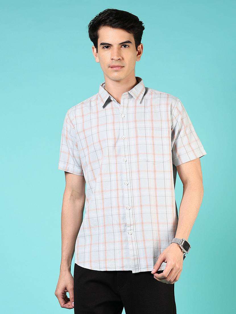 men checkered short sleeve regular fit casual shirt - 21766004 -  Standard Image - 1