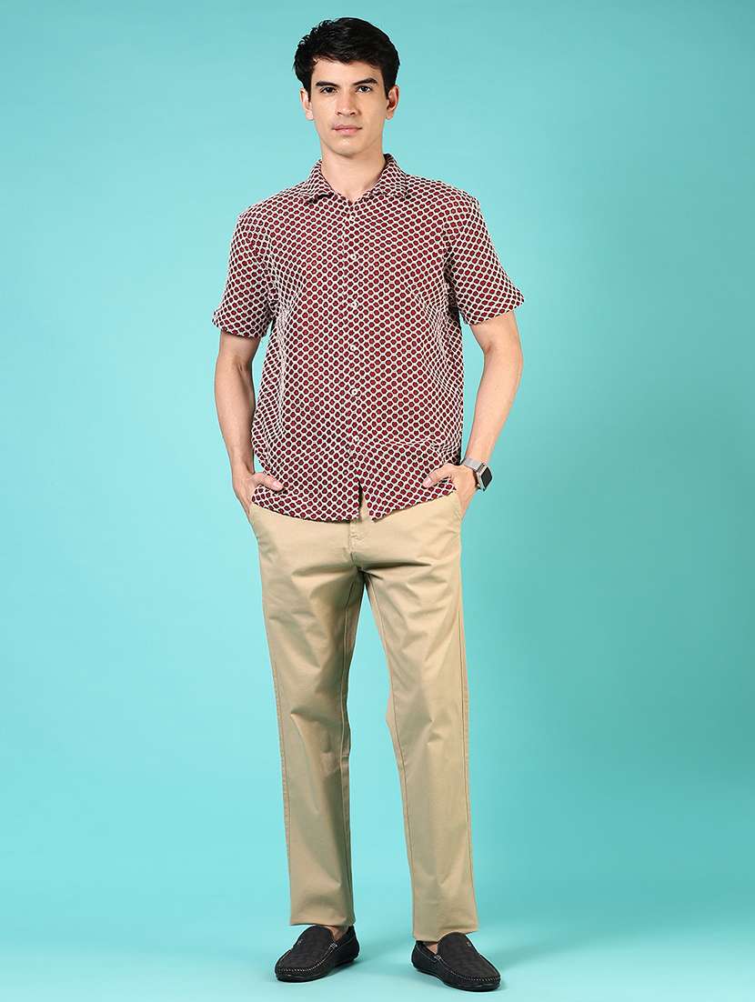 men self design short sleeve regular fit casual shirt - 21766012 -  Standard Image - 4