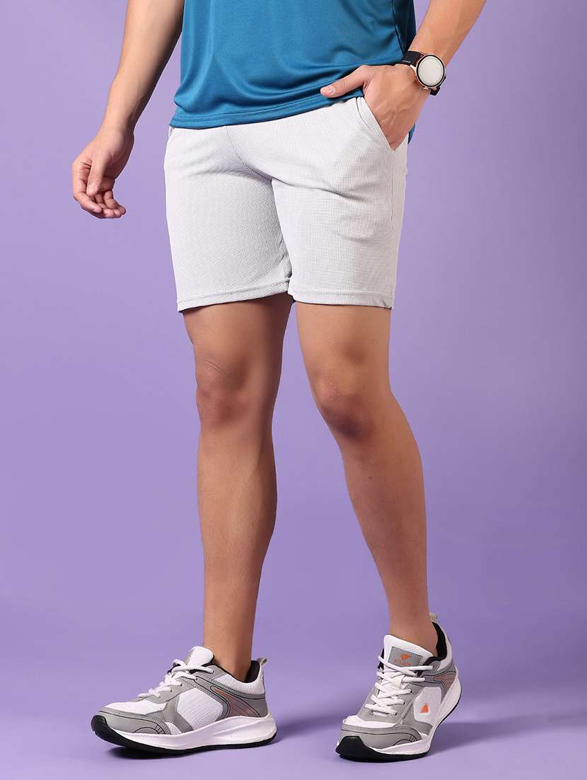 men solid mid rise slim fit short - 21766196 -  Standard Image - 1