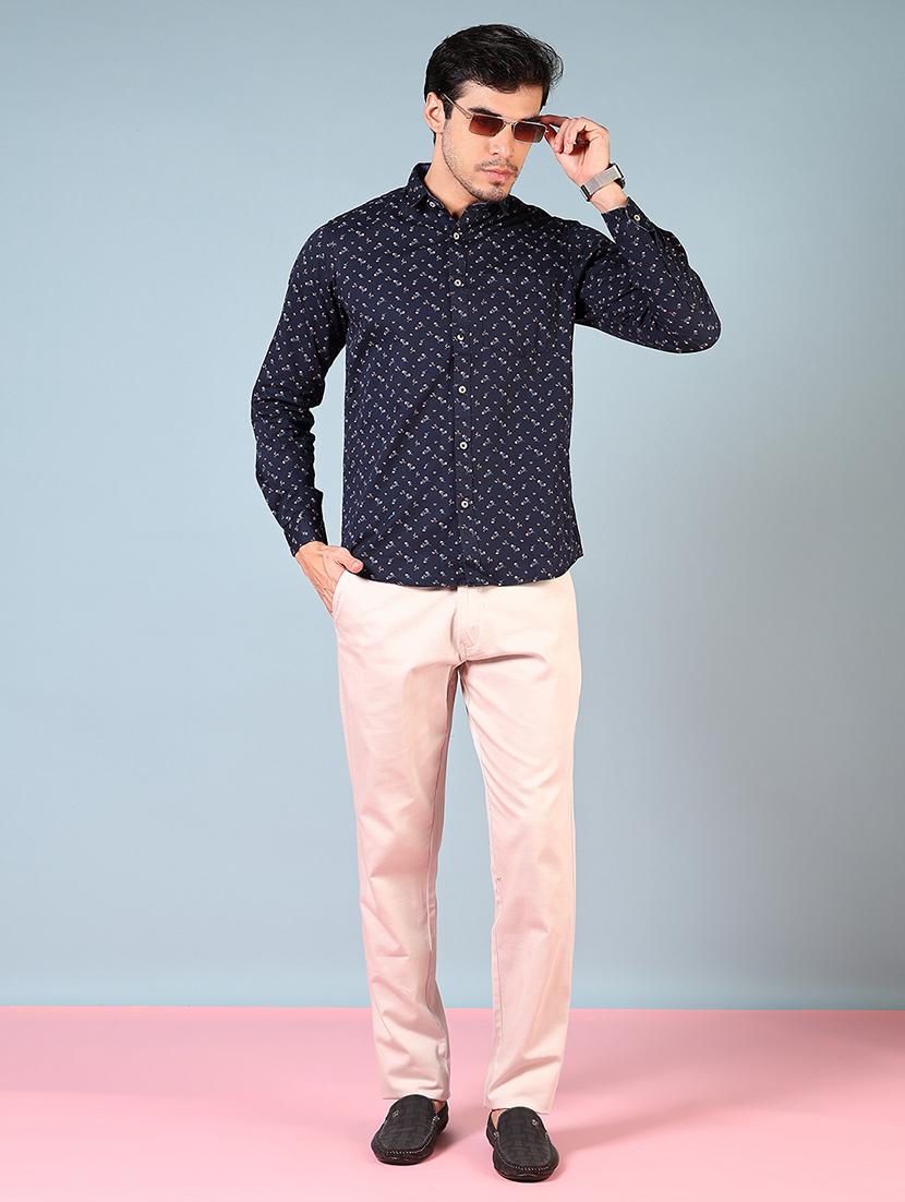 men solid mid rise full length formal trouser - 21766220 - Standard Image - 4