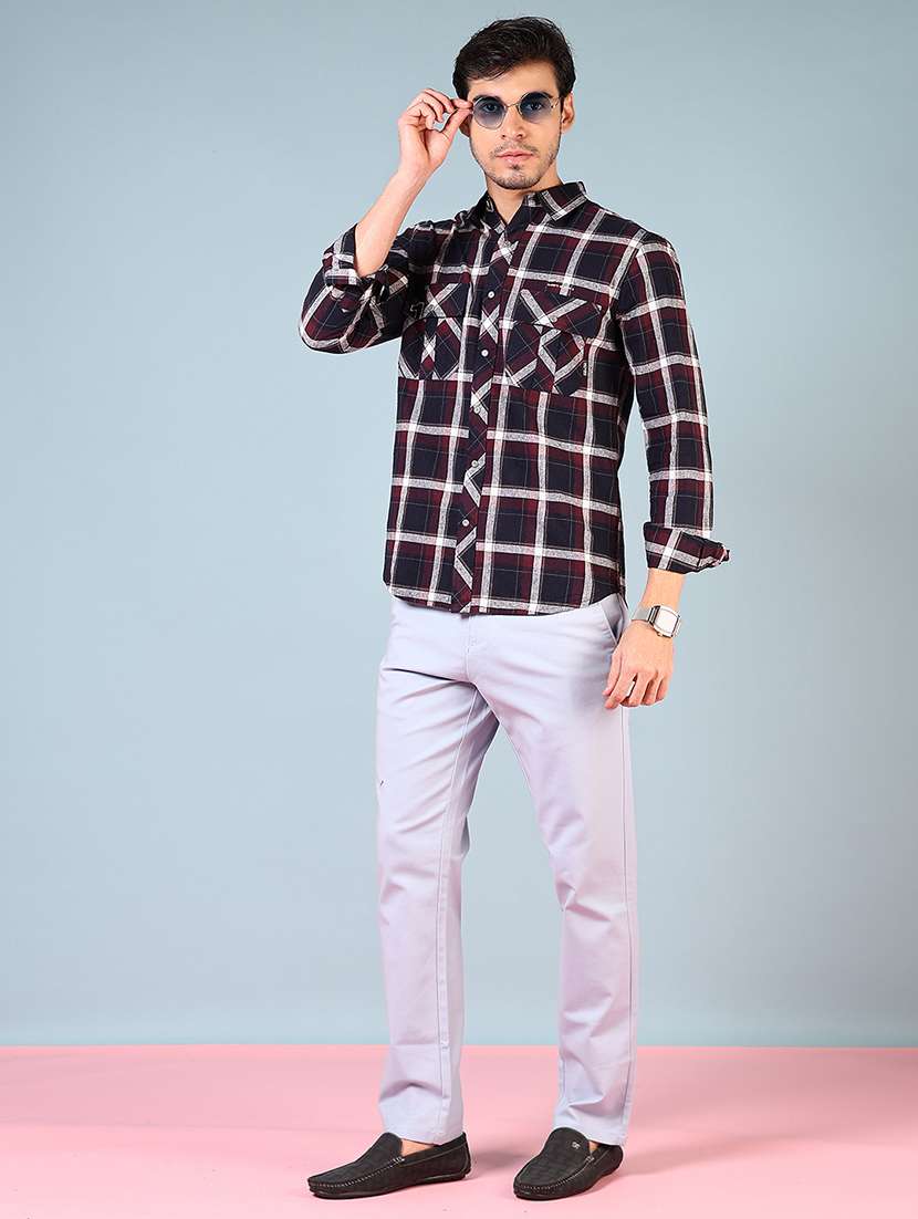 men solid mid rise flat front chinos  - 21766227 -  Standard Image - 4