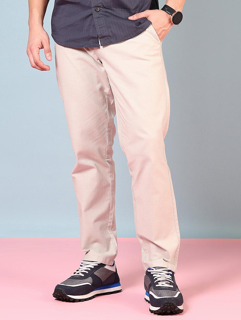 men solid mid rise flat front chinos - 21766234 - Standard Image - 1