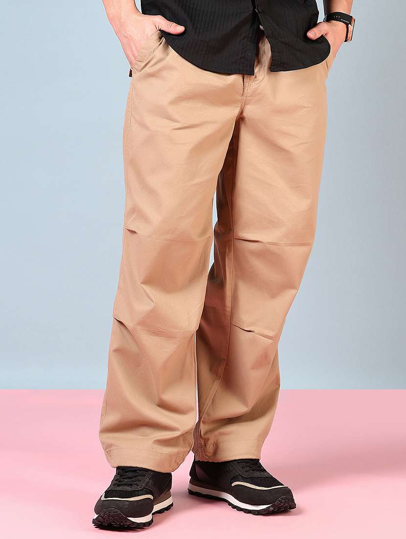 men mid rise solid parachute pant - 21766235 -  Standard Image - 1