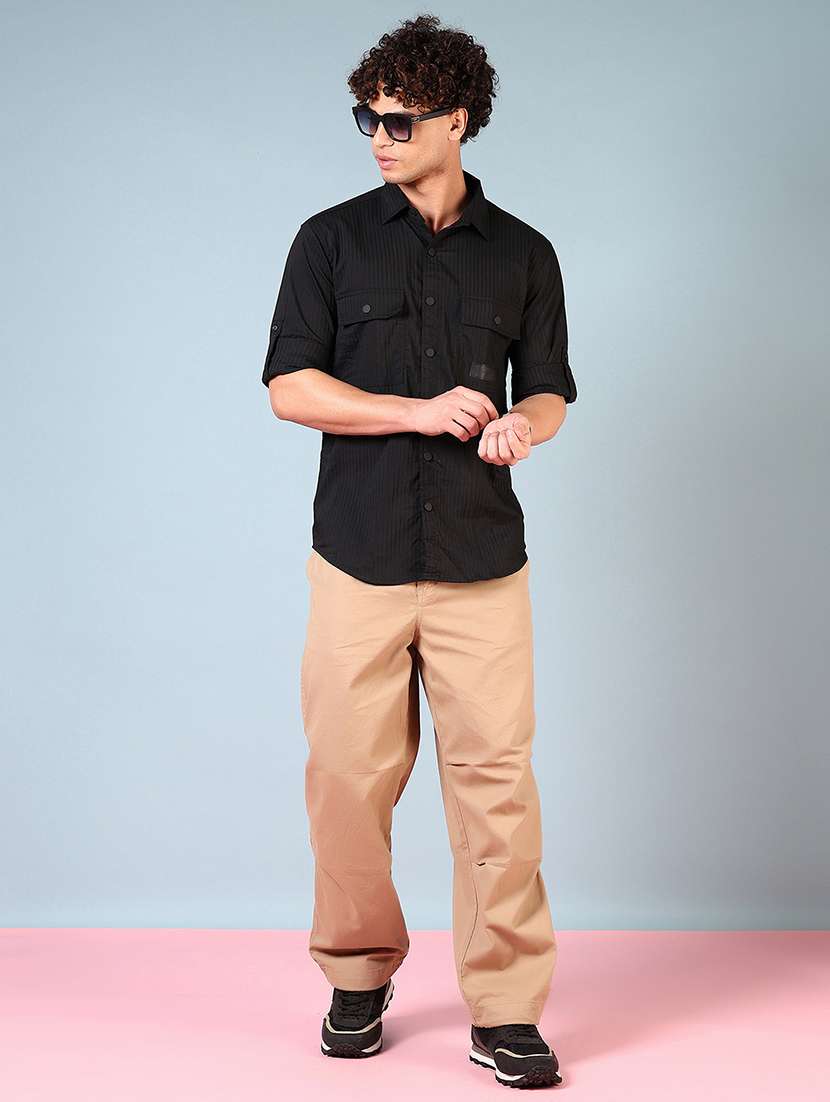 men mid rise solid parachute pant - 21766235 -  Standard Image - 4