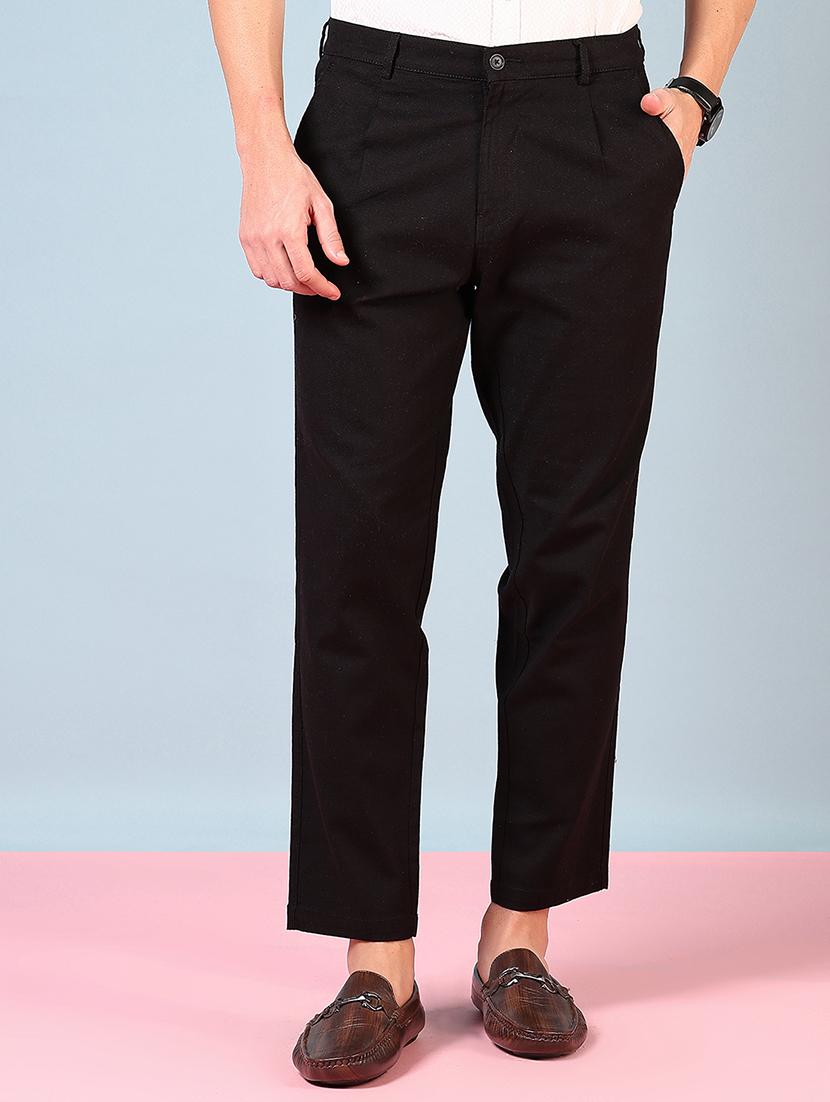 men mid rise solid flat front casual trouser - 21766239 -  Standard Image - 1
