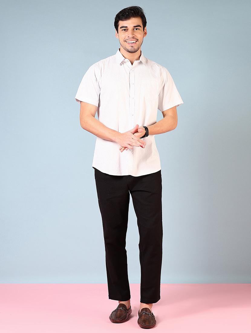 men mid rise solid flat front casual trouser - 21766239 - Standard Image - 4