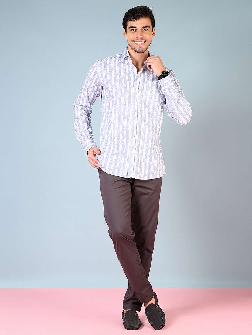 men mid rise solid flat front casual trouser - 21766241 -  Standard Image - 4