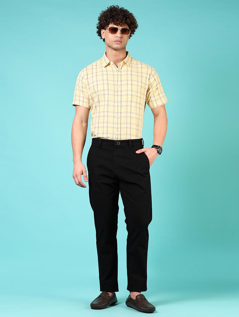 men mid rise solid flat front casual trouser - 21766246 - Standard Image - 4