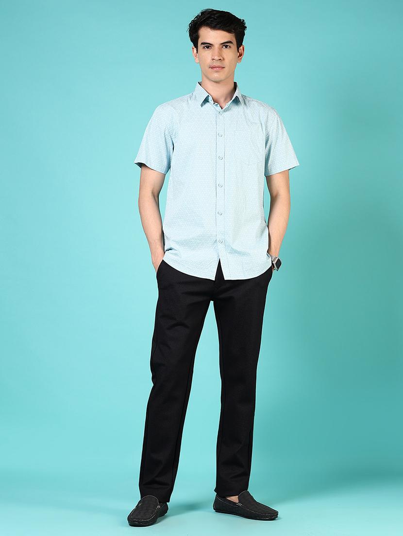 men mid rise solid flat front casual trouser - 21766249 - Standard Image - 4