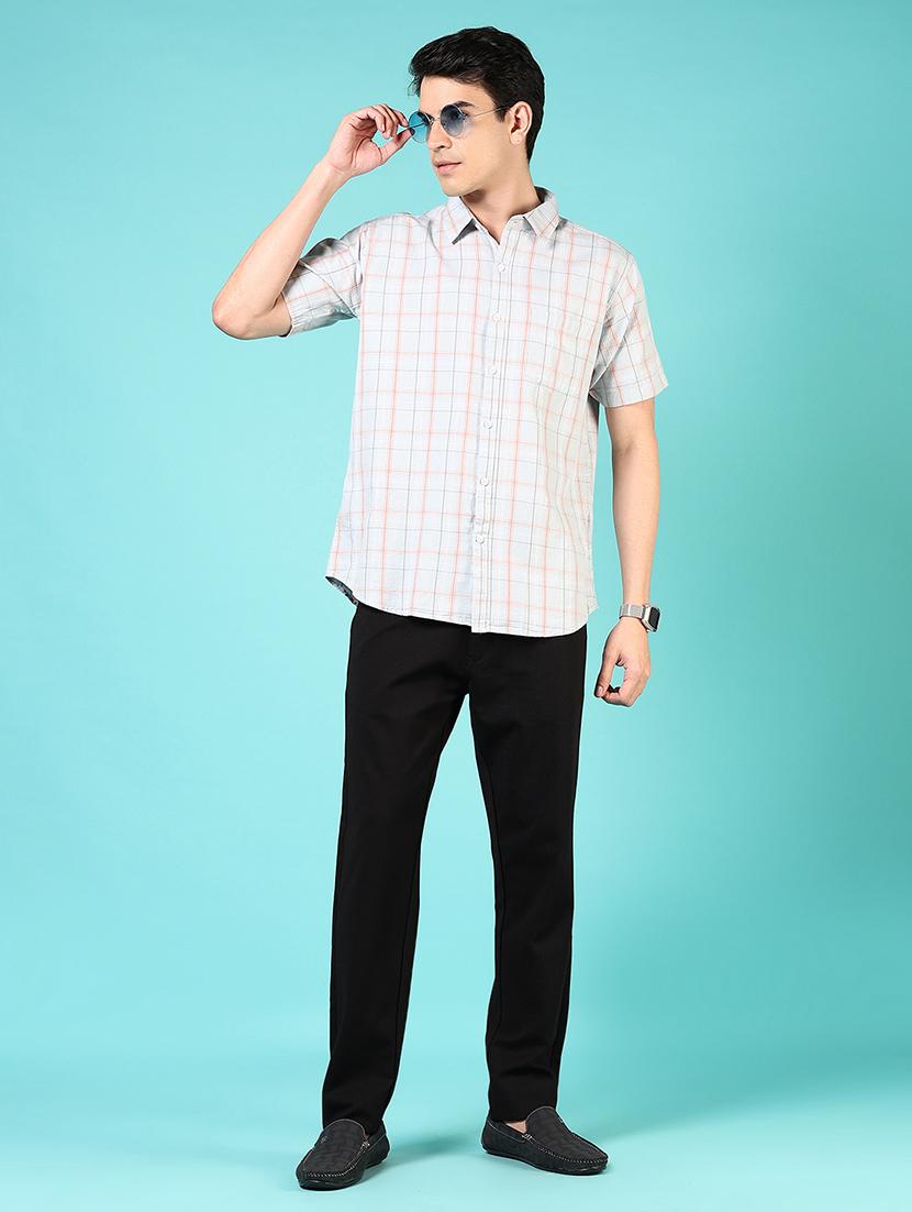 men mid rise solid flat front casual trouser - 21766250 - Standard Image - 4