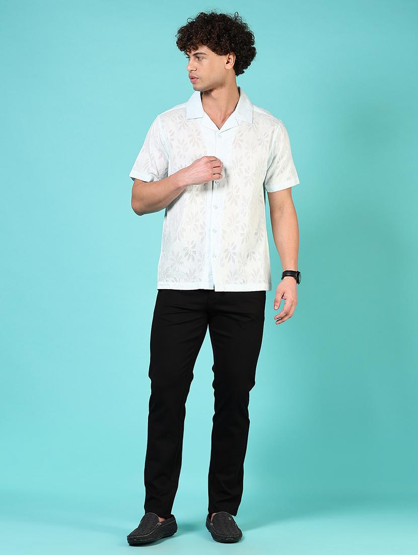 men mid rise solid flat front casual trouser - 21766255 - Standard Image - 4