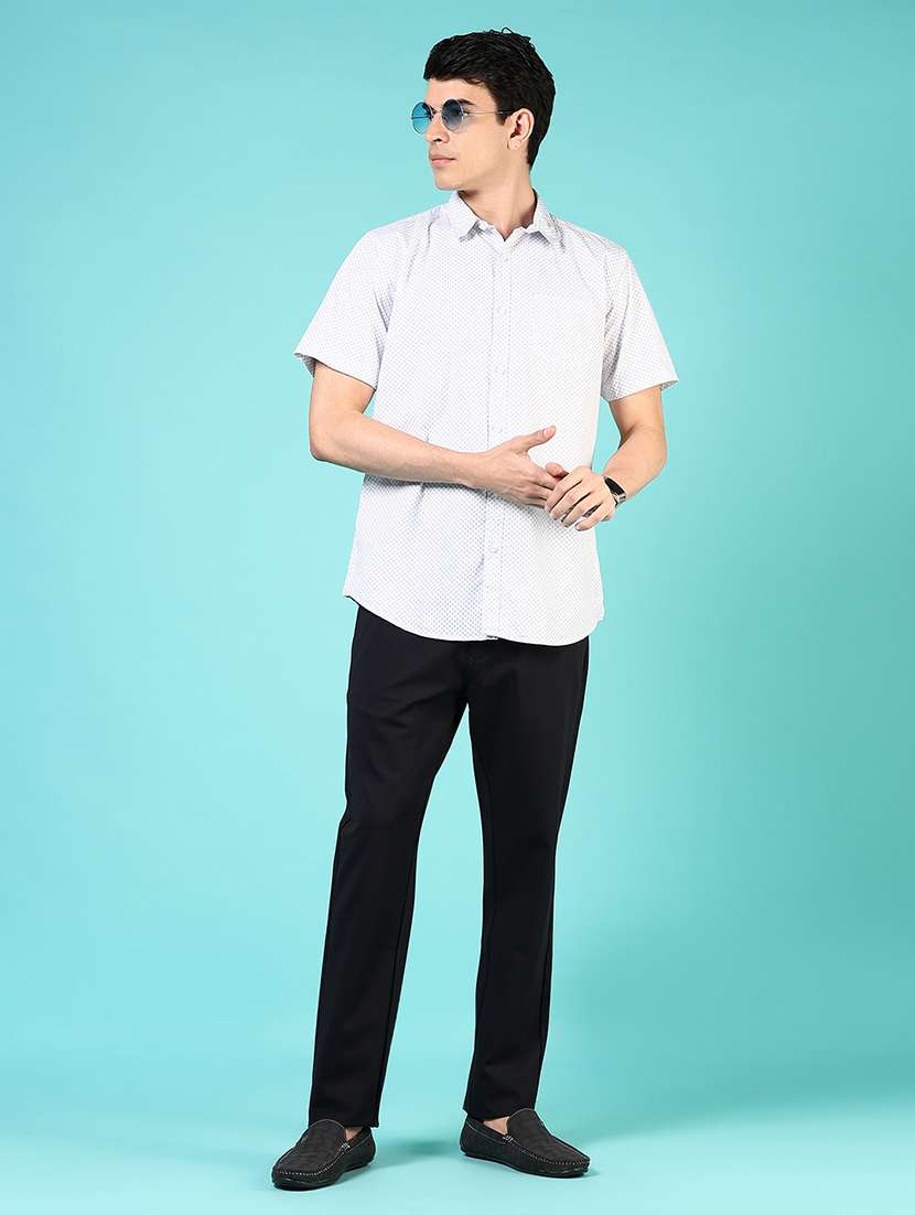 men mid rise solid flat front casual trouser - 21766260 -  Standard Image - 4