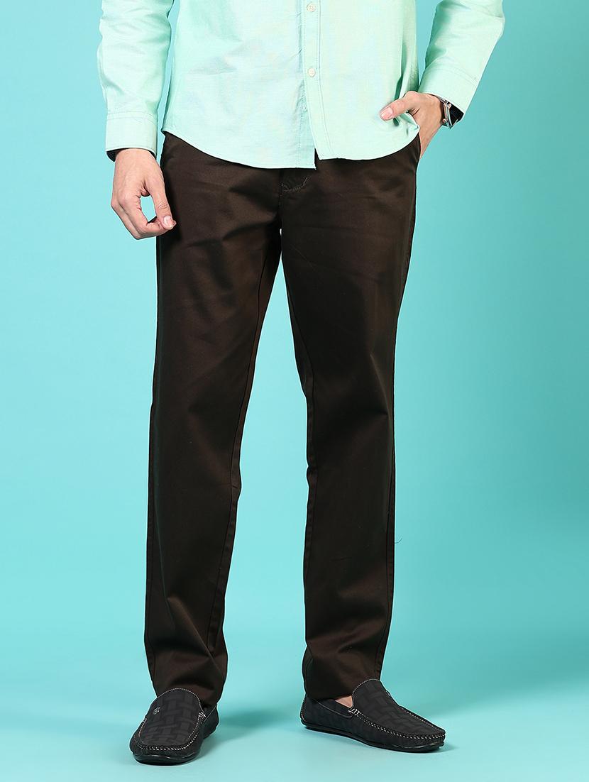 men mid rise solid flat front casual trouser - 21766263 -  Standard Image - 1