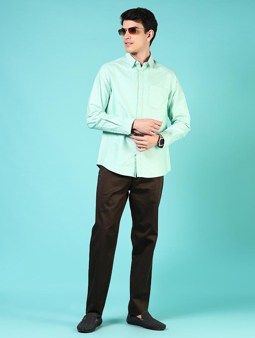 men mid rise solid flat front casual trouser - 21766263 - Standard Image - 4