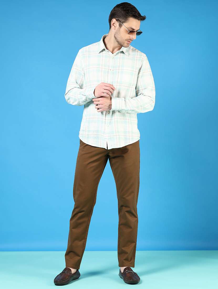 men mid rise solid flat front casual trouser - 21766264 -  Standard Image - 4