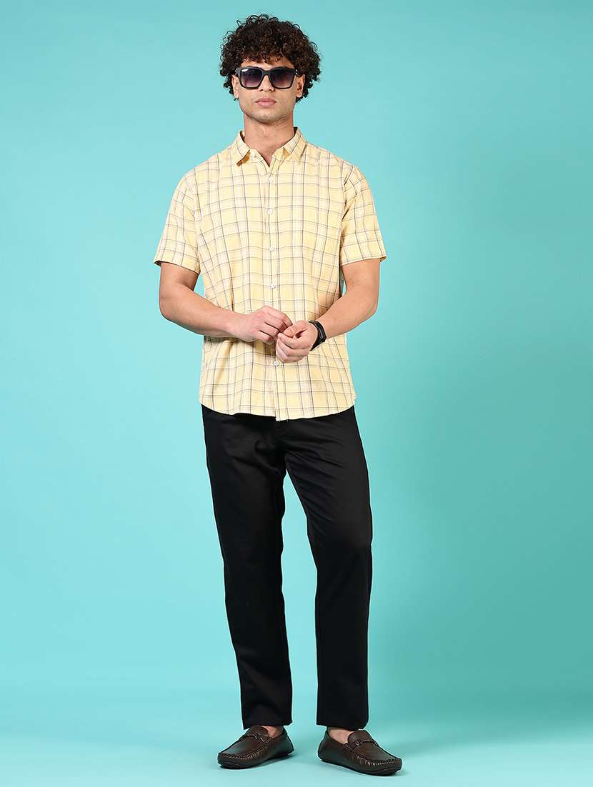 men mid rise solid flat front casual trouser - 21766265 -  Standard Image - 4