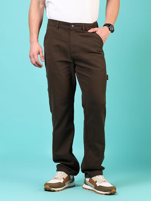 men mid rise solid flat front casual trouser - 21766274 -  Standard Image - 0
