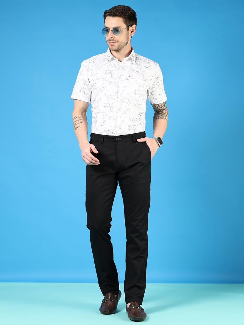 men mid rise solid flat front casual trouser - 21766275 - Standard Image - 4