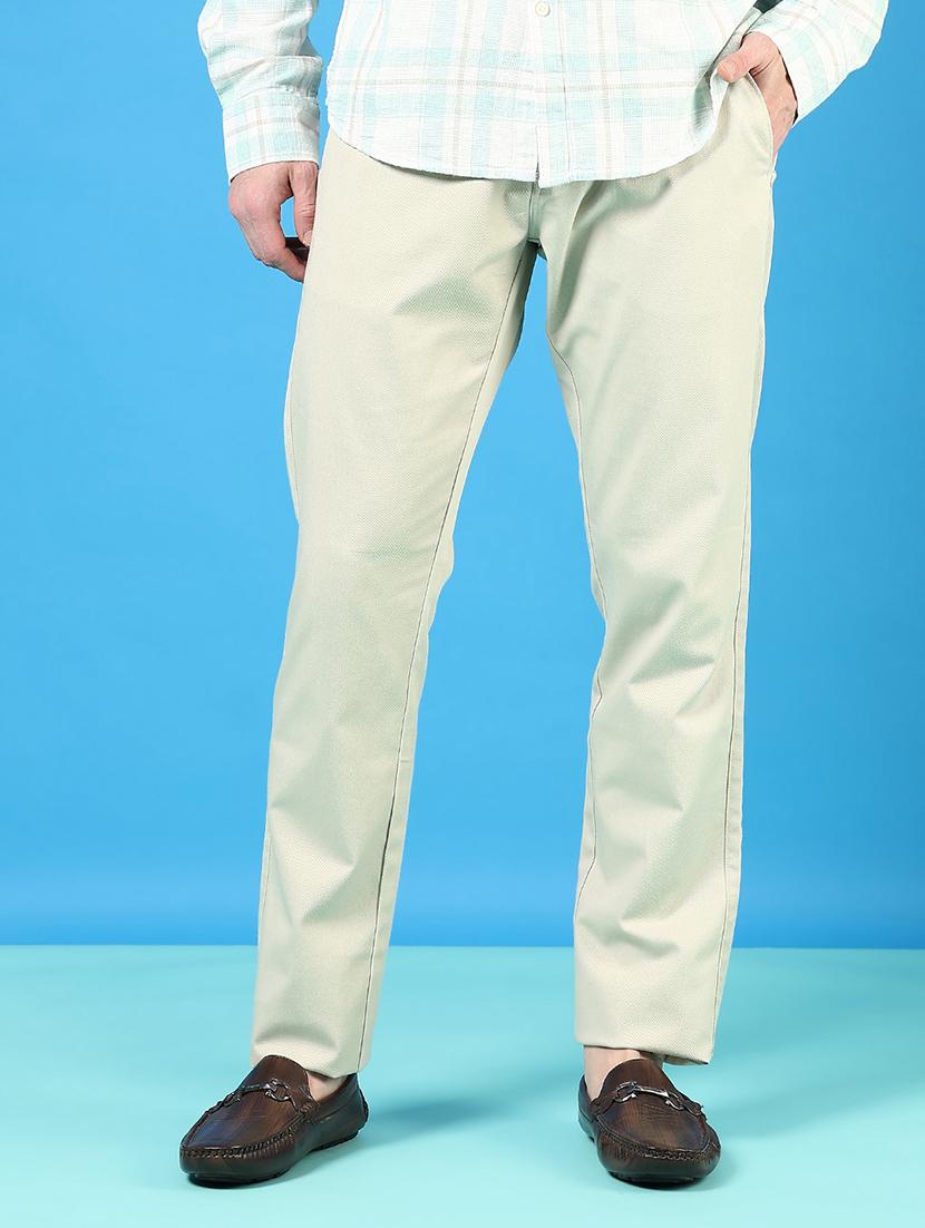men mid rise solid flat front casual trouser - 21766278 - Standard Image - 1