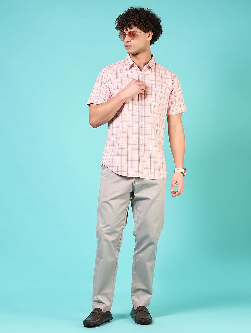men mid rise solid flat front casual trouser - 21766286 - Standard Image - 4