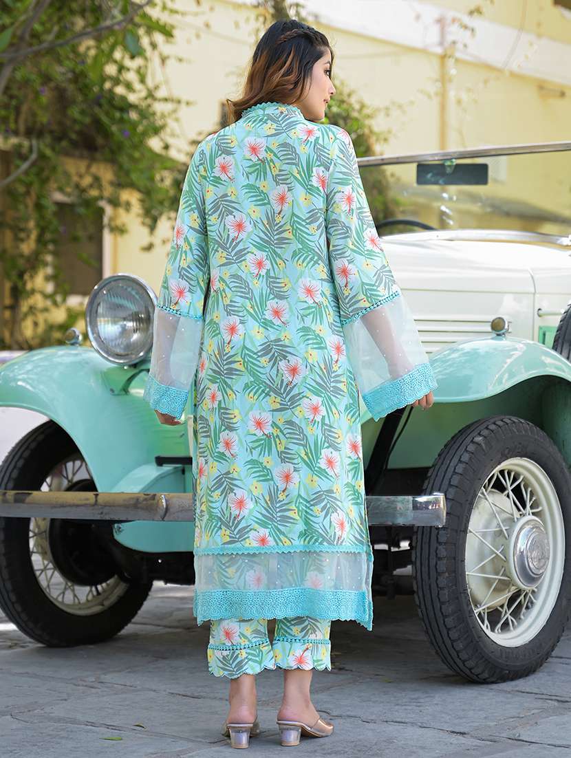 women three quarter sleeve kurta pant with dupatta set - 21766309 - Standard Image - 4