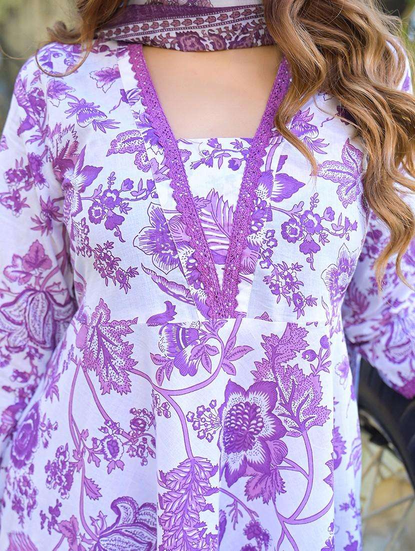 women three quarter sleeve kurta pant with dupatta set - 21766313 -  Standard Image - 1