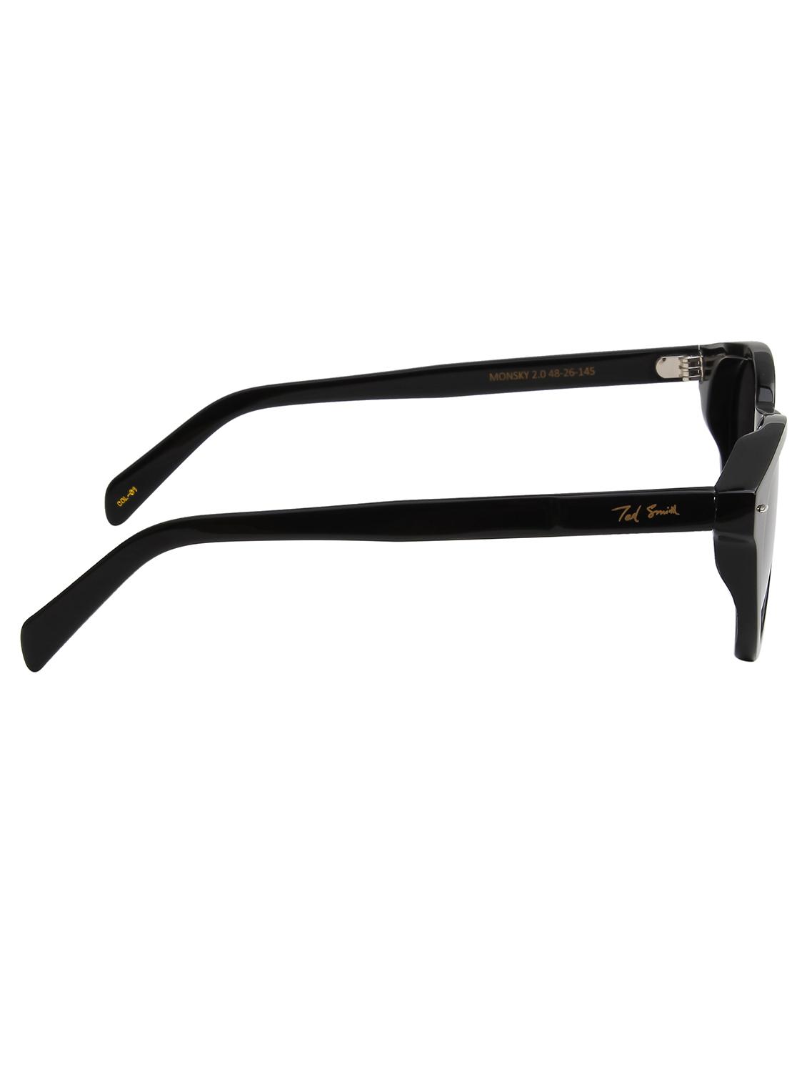 ted smith unisex black premium italian acetate sunglasses with polarized lenses. - 21766342 - Standard Image - 4
