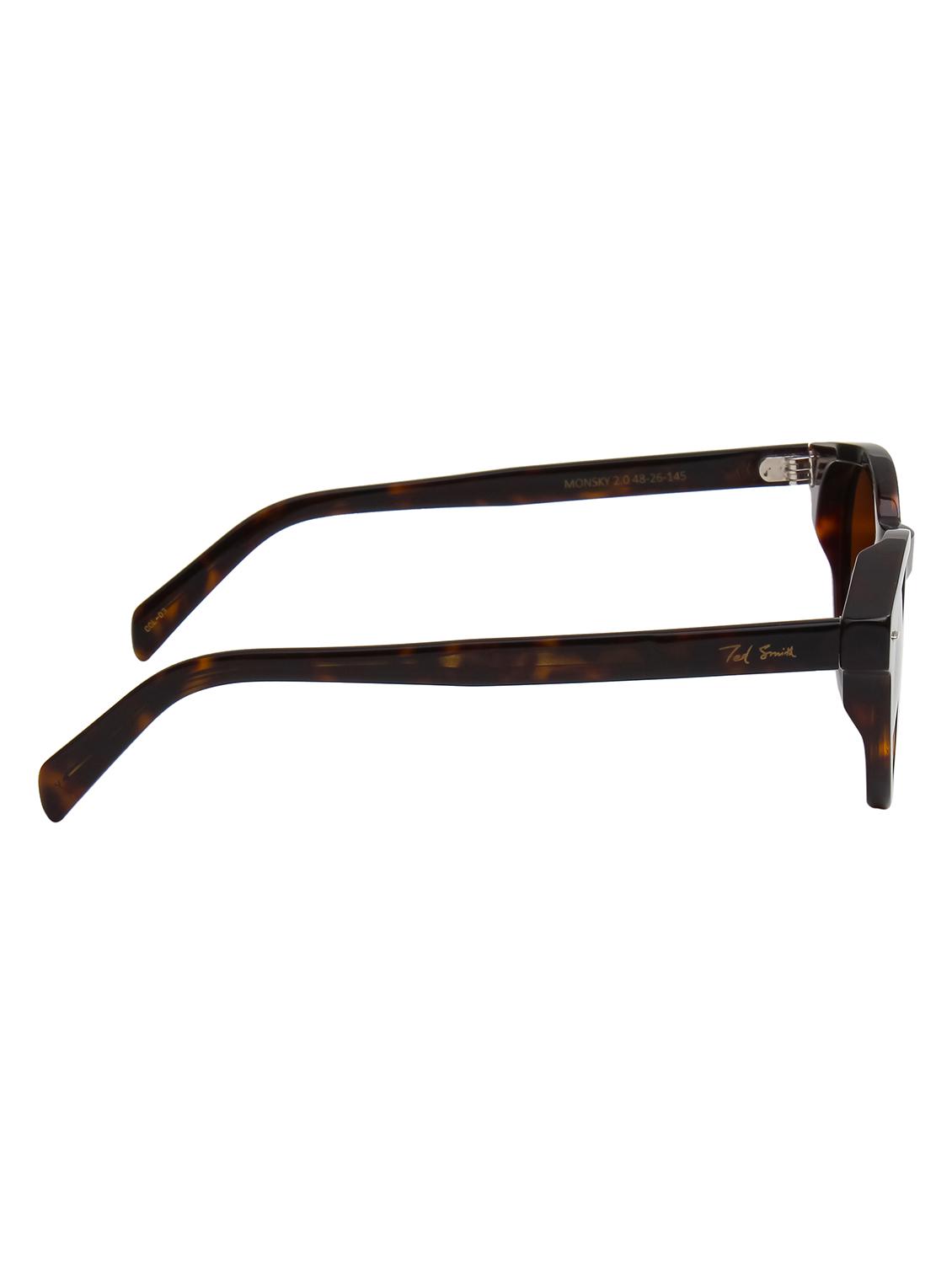 ted smith unisex brown premium italian acetate sunglasses with polarized lenses. - 21766344 - Standard Image - 4