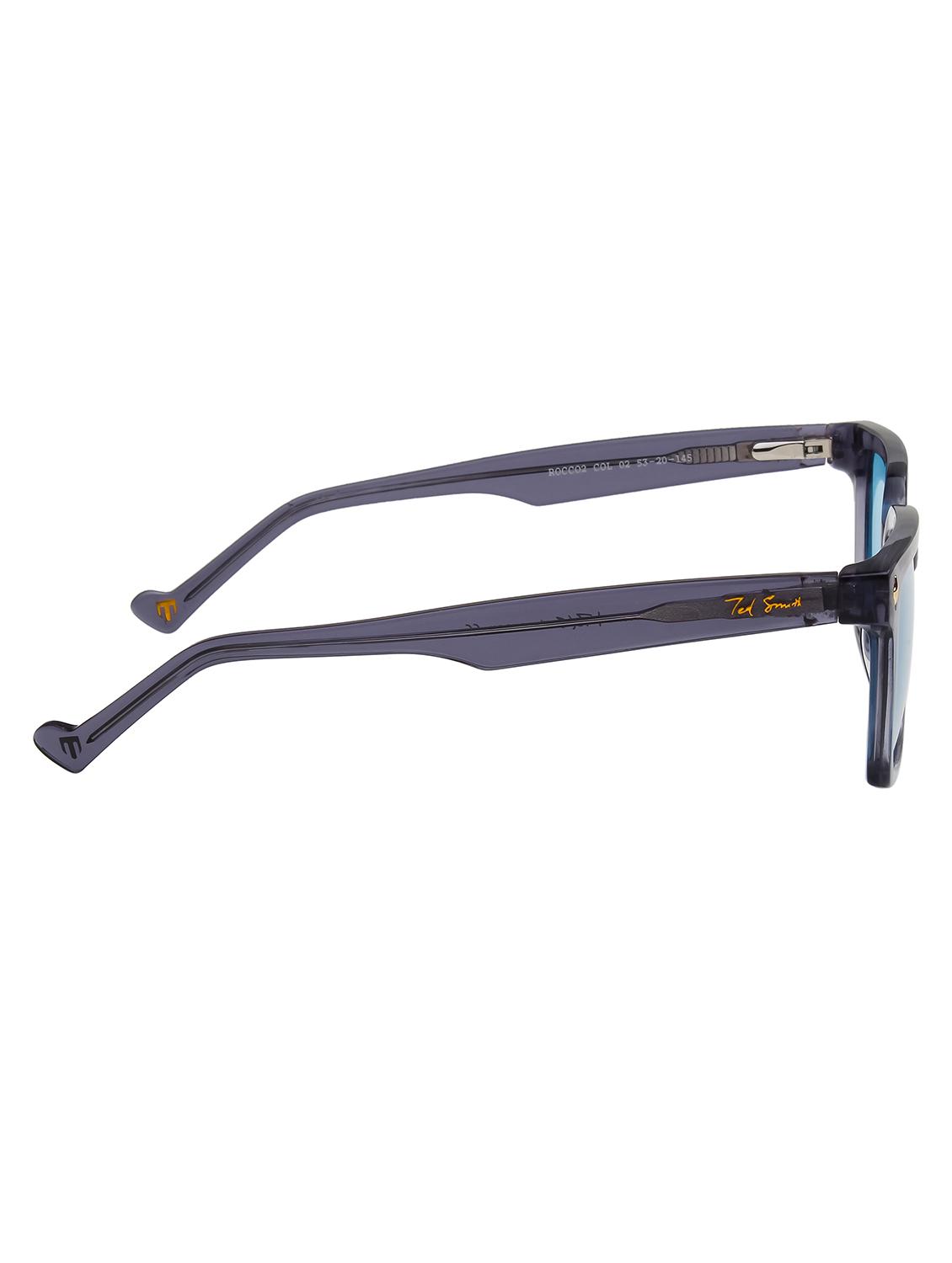 ted smith unisex blue premium italian acetate sunglasses with polarized lenses. - 21766349 - Standard Image - 4