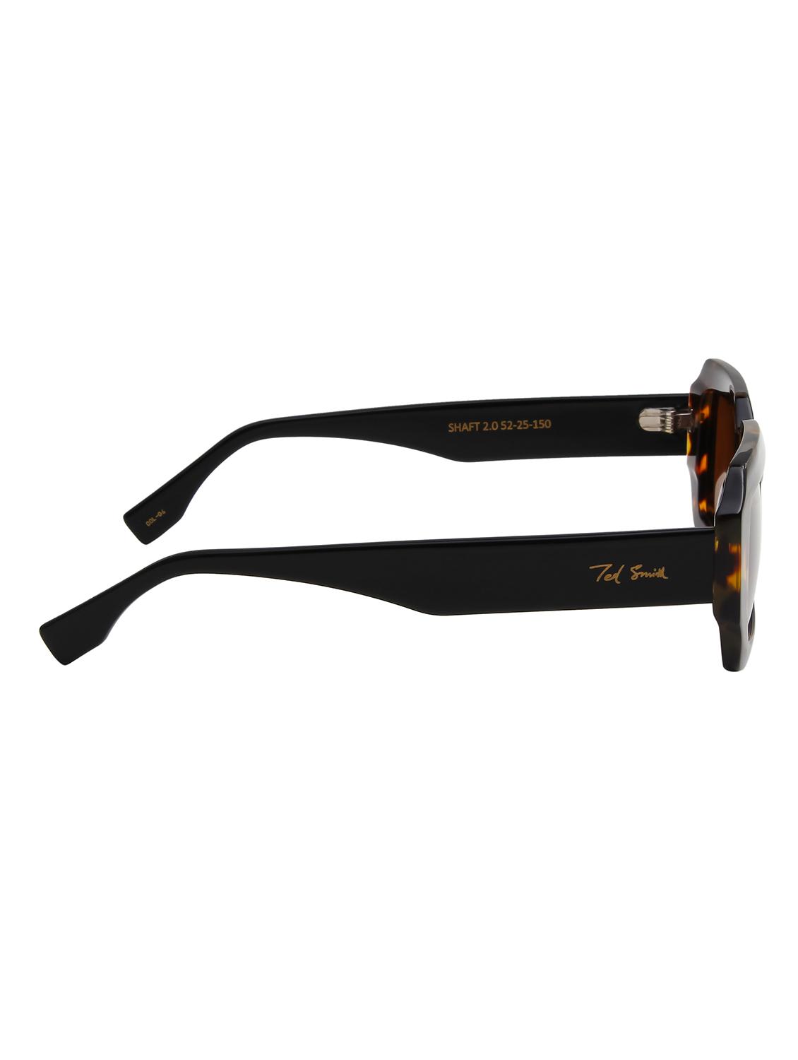 ted smith unisex brown premium italian acetate sunglasses with polarized lenses. - 21766358 - Standard Image - 4