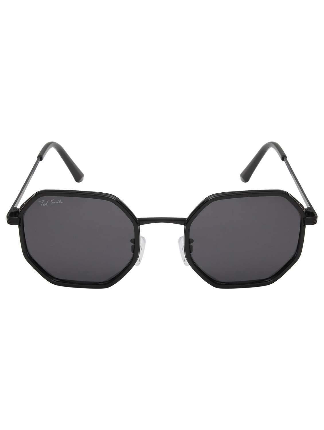 ted smith unisex black premium metal sunglasses with polarized lenses. - 21766364 -  Standard Image - 1