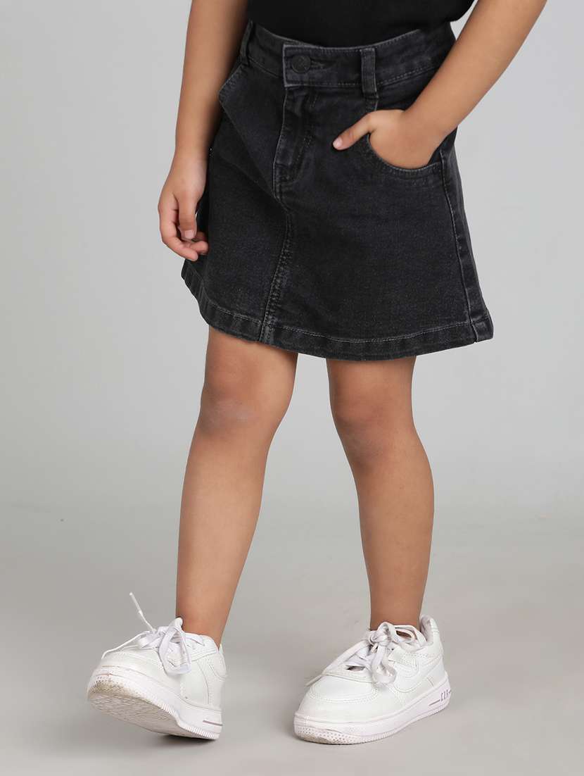 girls black solid a-line skirt - 21766385 -  Standard Image - 1