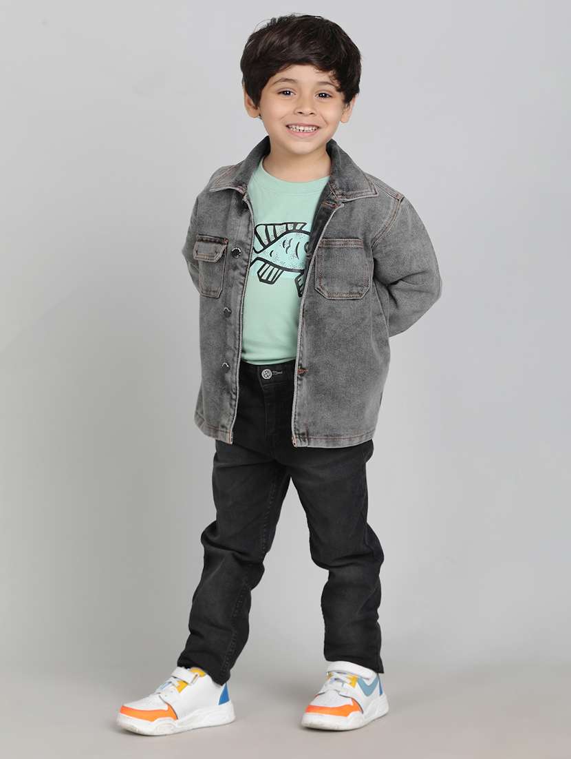 boys solid collared long sleeves shacket  - 21766387 -  Standard Image - 4
