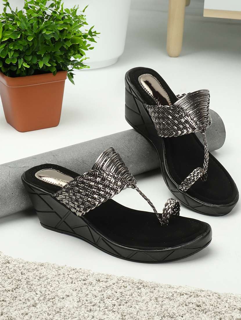 women textured one toe wedge - 21766420 - Zoom Image - 0