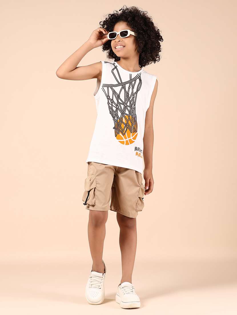 boys solid mid rise cargo shorts  - 21766455 -  Standard Image - 4