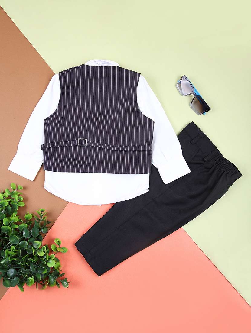 boys striped shirt and trouser with wasitcoat - 21766527 -  Standard Image - 1