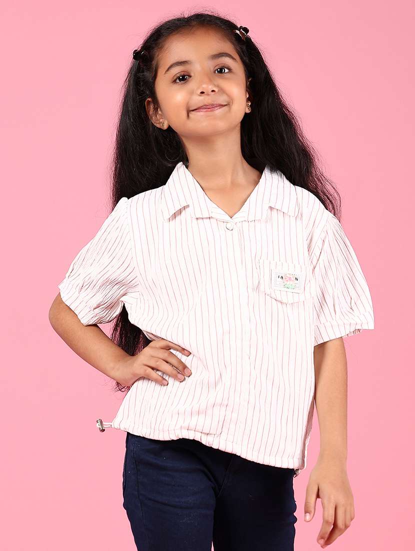 girls printed short sleeve collared shirt - 21766571 -  Standard Image - 1