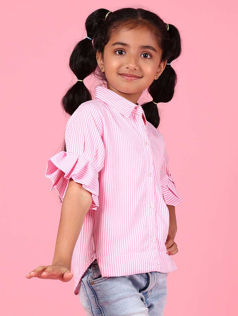 girls printed short sleeve collared shirt - 21766583 -  Standard Image - 1