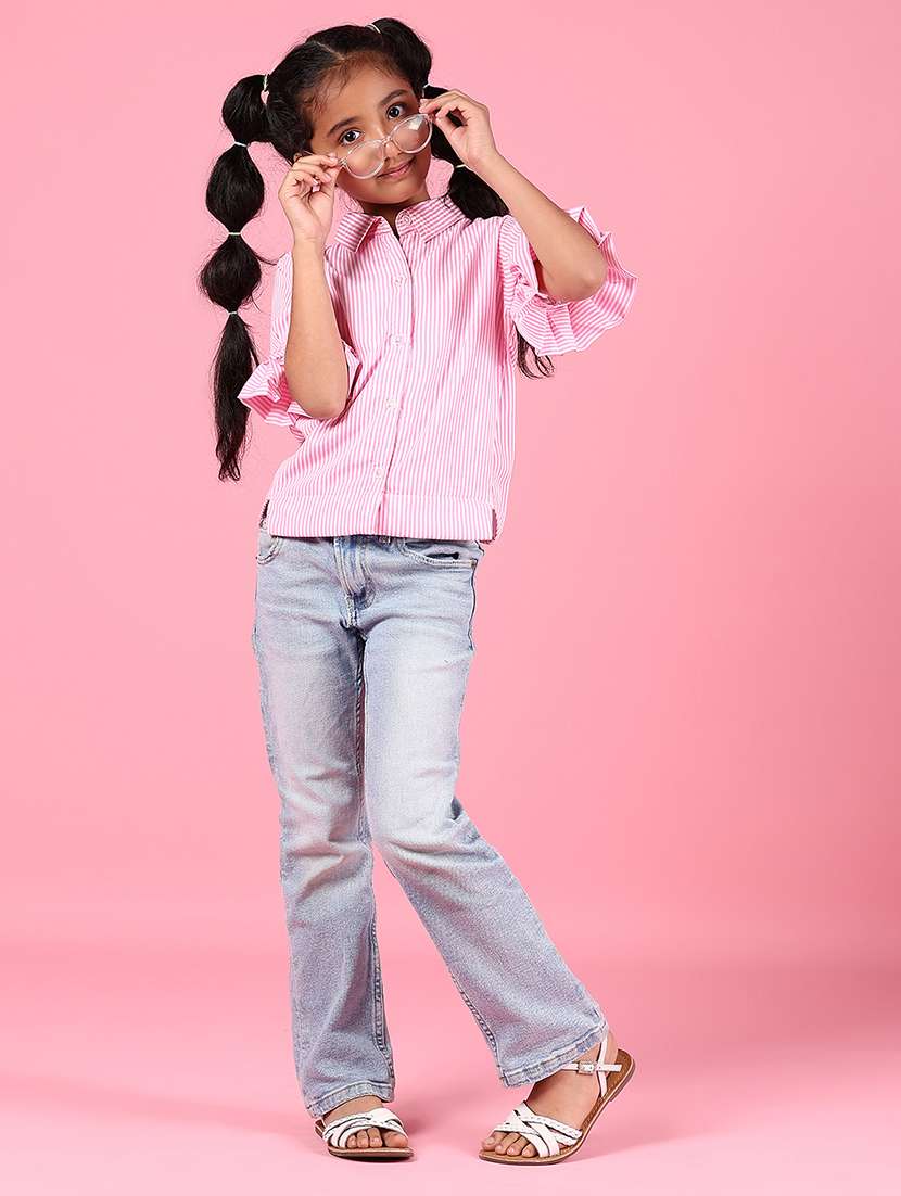 girls printed short sleeve collared shirt - 21766583 -  Standard Image - 4