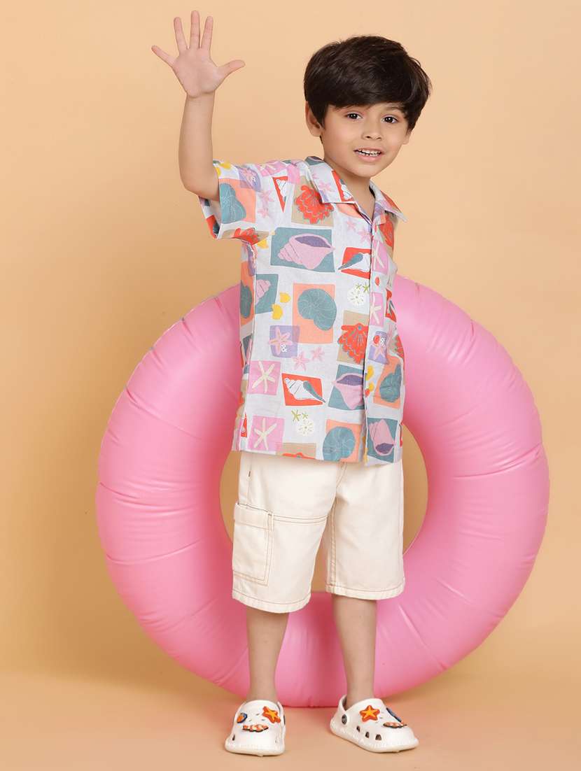 boys solid mid rise three fourth - 21766628 -  Standard Image - 4