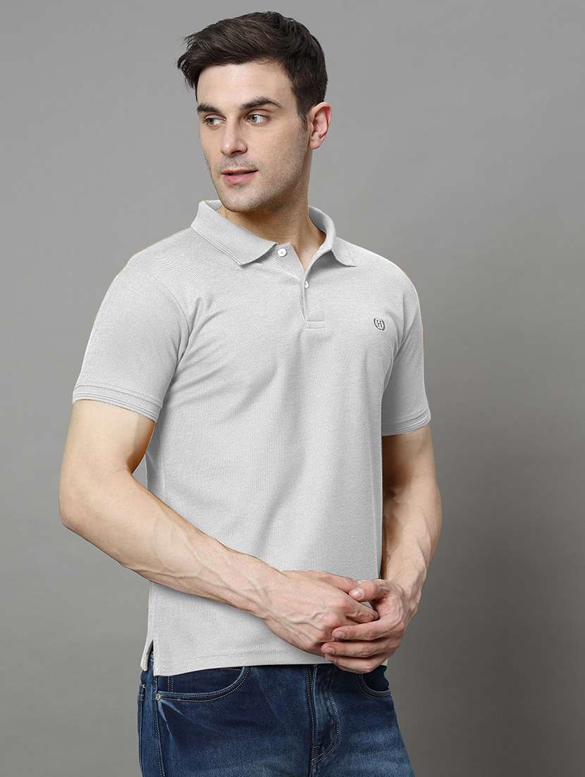 men solid short sleeve regular fit polo t-shirt