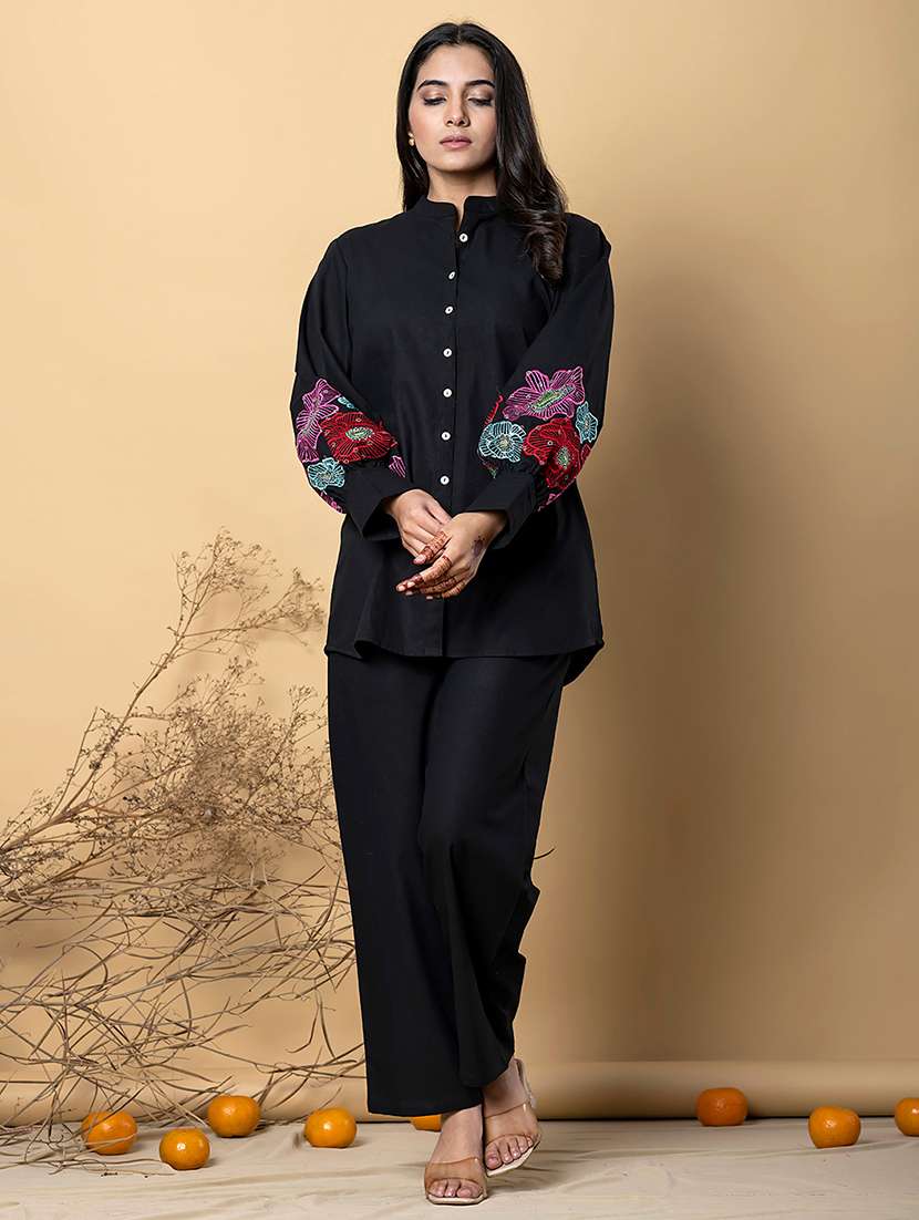 women black long sleeve ethnic co-ord set - 21766714 -  Standard Image - 1