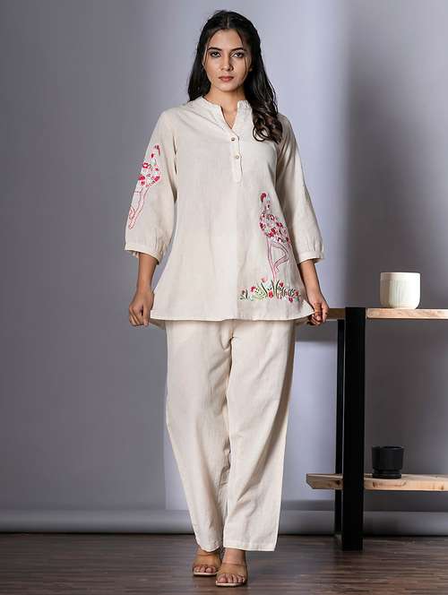 women three quarter sleeve ethnic co-ord set - 21766718 - Standard Image - 0