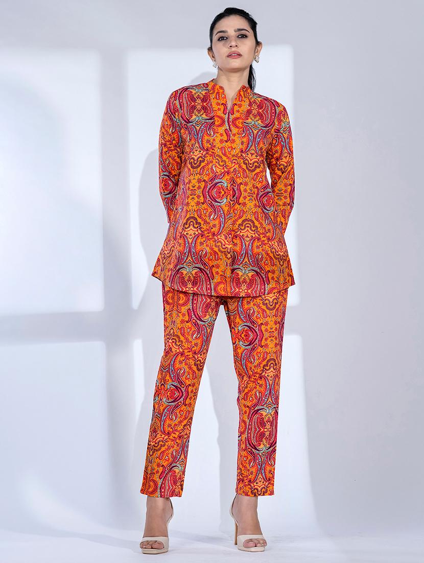 women three quarter sleeve ethnic co ord set - 21766728 - Standard Image - 1