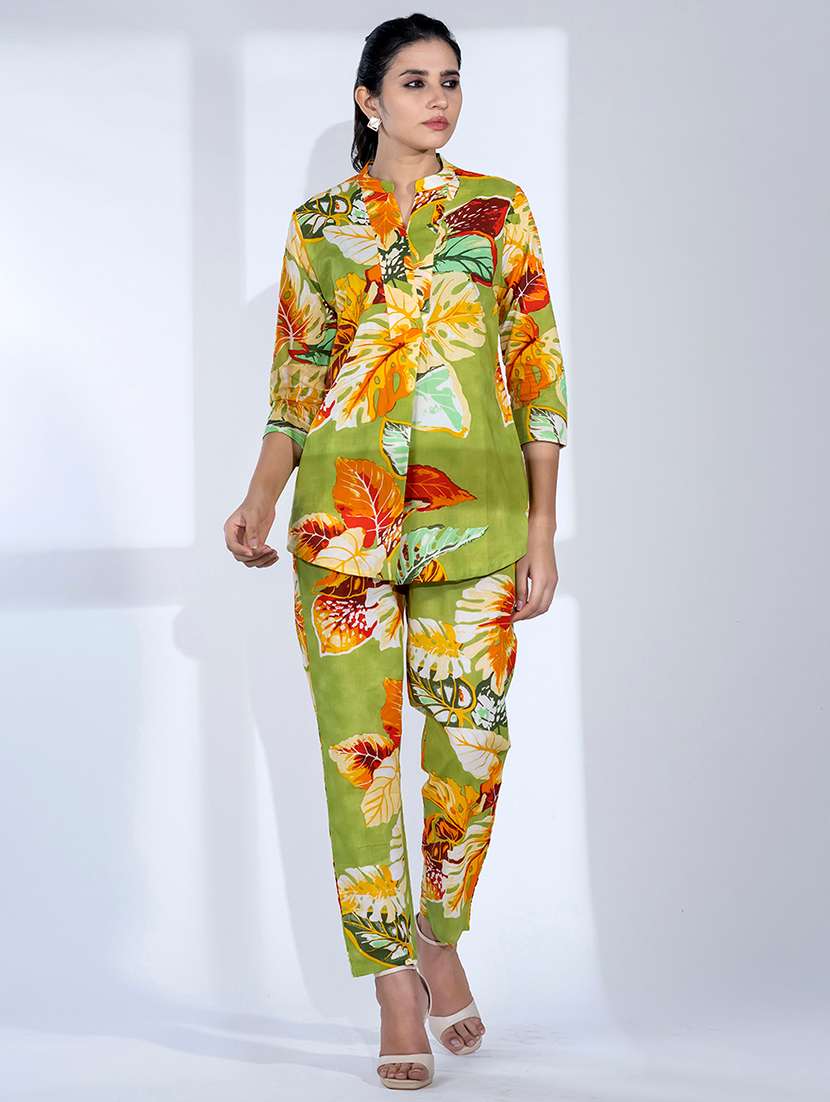 women three quarter sleeve ethnic co ord set - 21766730 -  Standard Image - 1