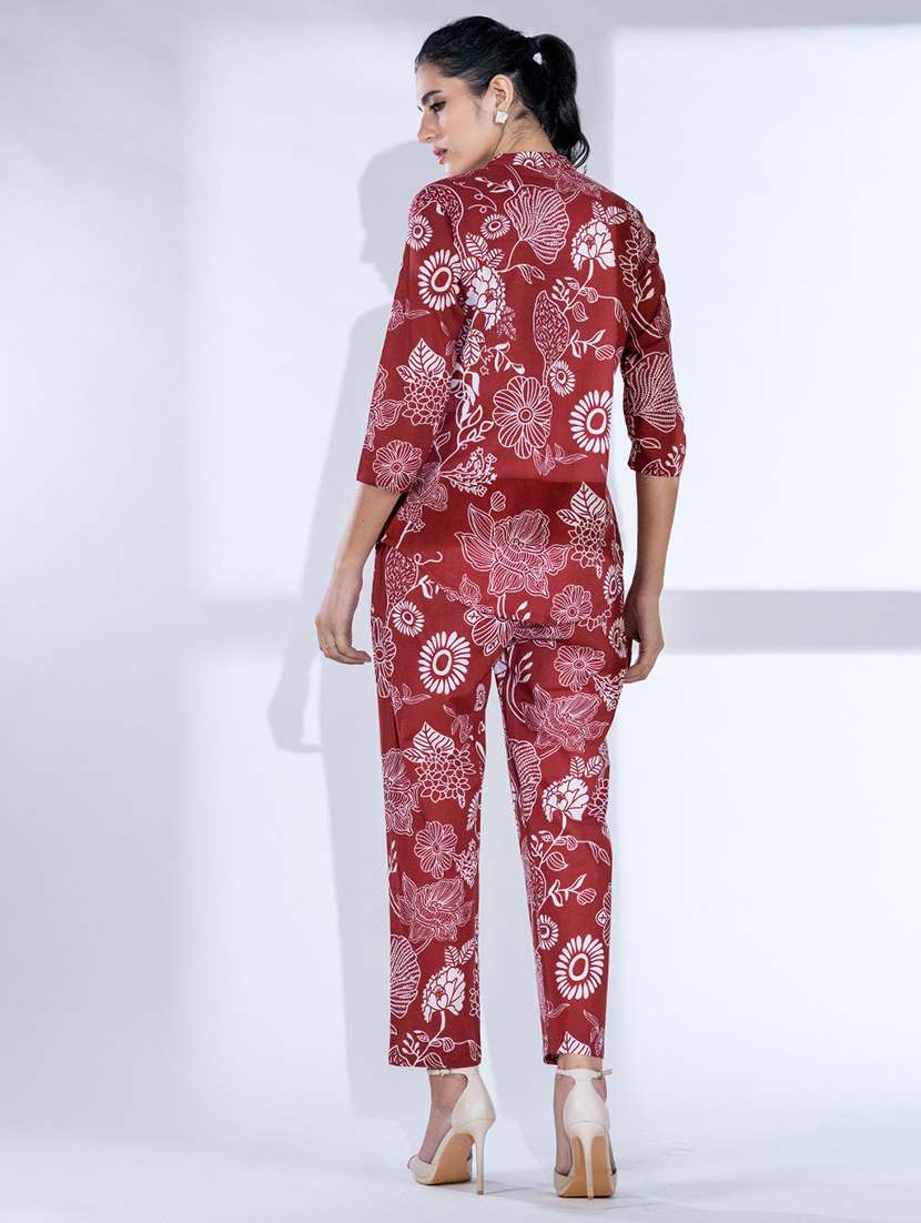 women three quarter sleeve ethnic co ord set - 21766731 -  Standard Image - 4