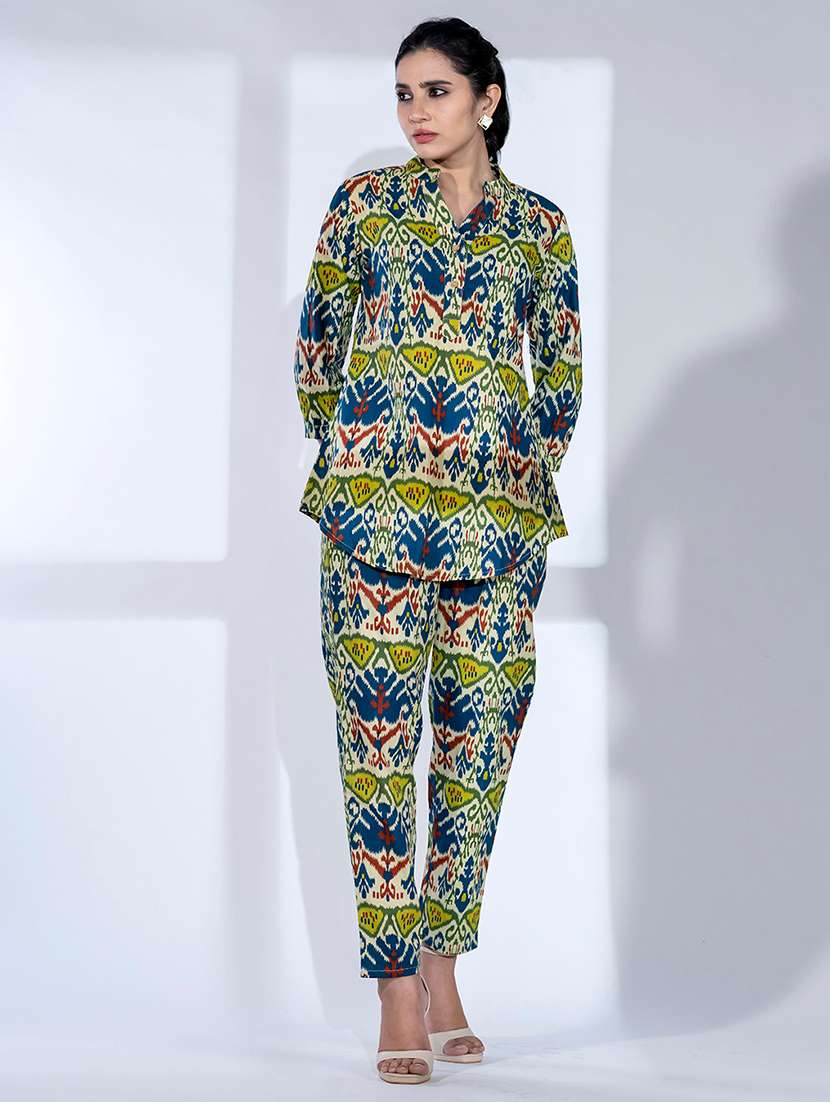 women three quarter sleeve ethnic co ord set - 21766733 -  Standard Image - 1