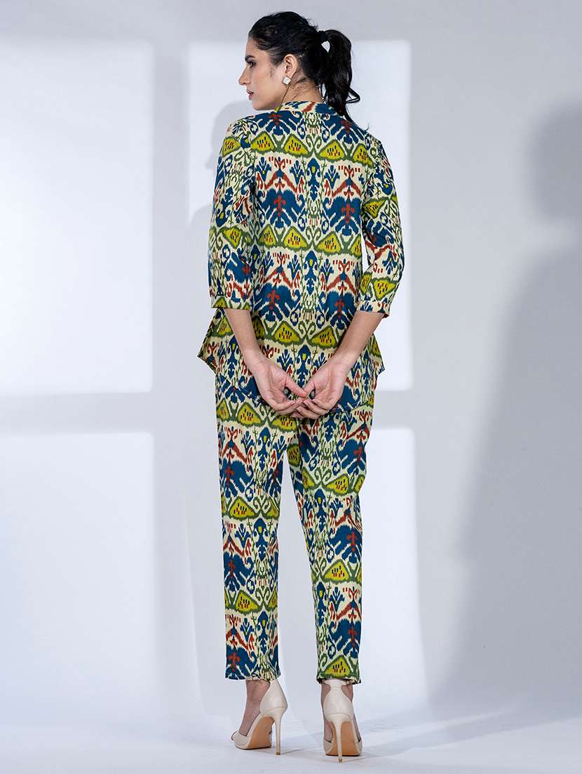 women three quarter sleeve ethnic co ord set - 21766733 -  Standard Image - 4