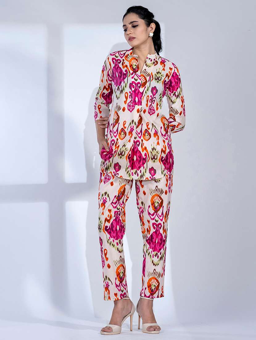 women three quarter sleeve ethnic co ord set - 21766736 - Standard Image - 1